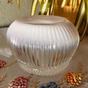 Fenton “Peaches & Cream” Rib Optic Rose Bowl Vase – Vintage Art Glass